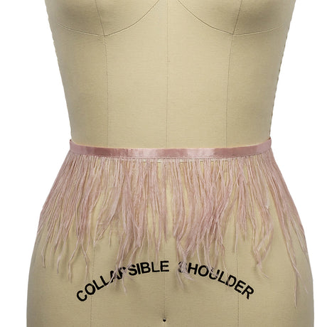 Ostrich Feather Fringe Trim 5" Single Ply - Pink - Aviana Collection