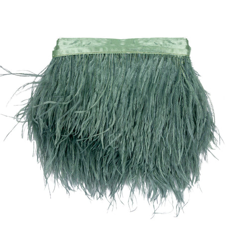 Ostrich Feather Fringe Trim 5" Single Ply - Jade - Aviana Collection