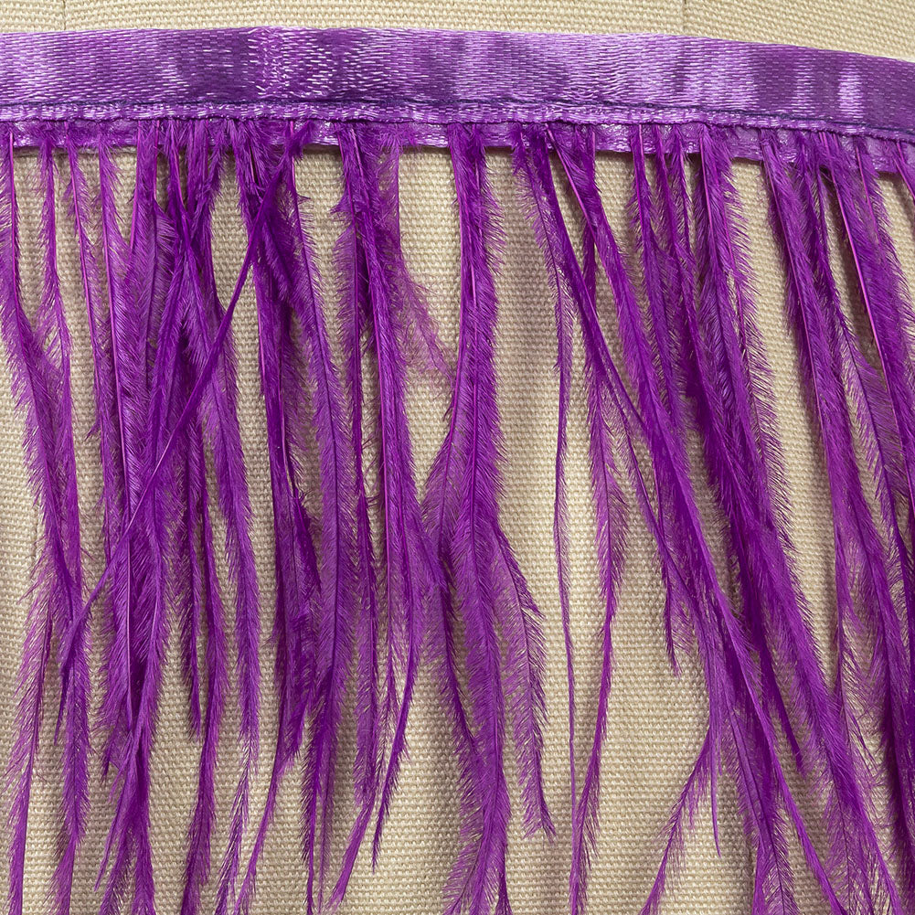 Ostrich Feather Fringe Trim 5" Single Ply - Sparkling Grape - Aviana Collection
