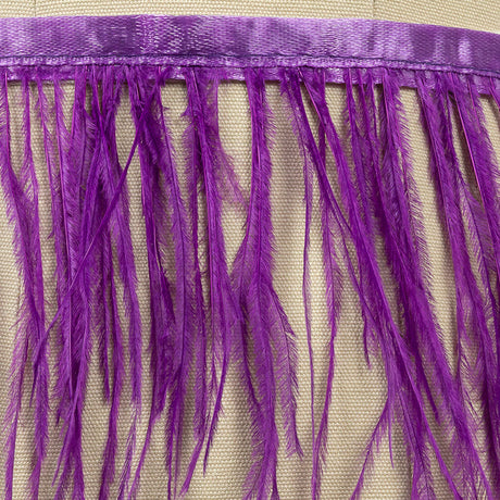 Ostrich Feather Fringe Trim 5" Single Ply - Sparkling Grape - Aviana Collection