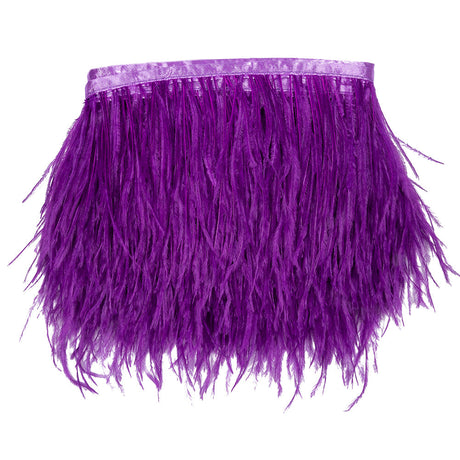 Ostrich Feather Fringe Trim 5" Single Ply - Sparkling Grape - Aviana Collection