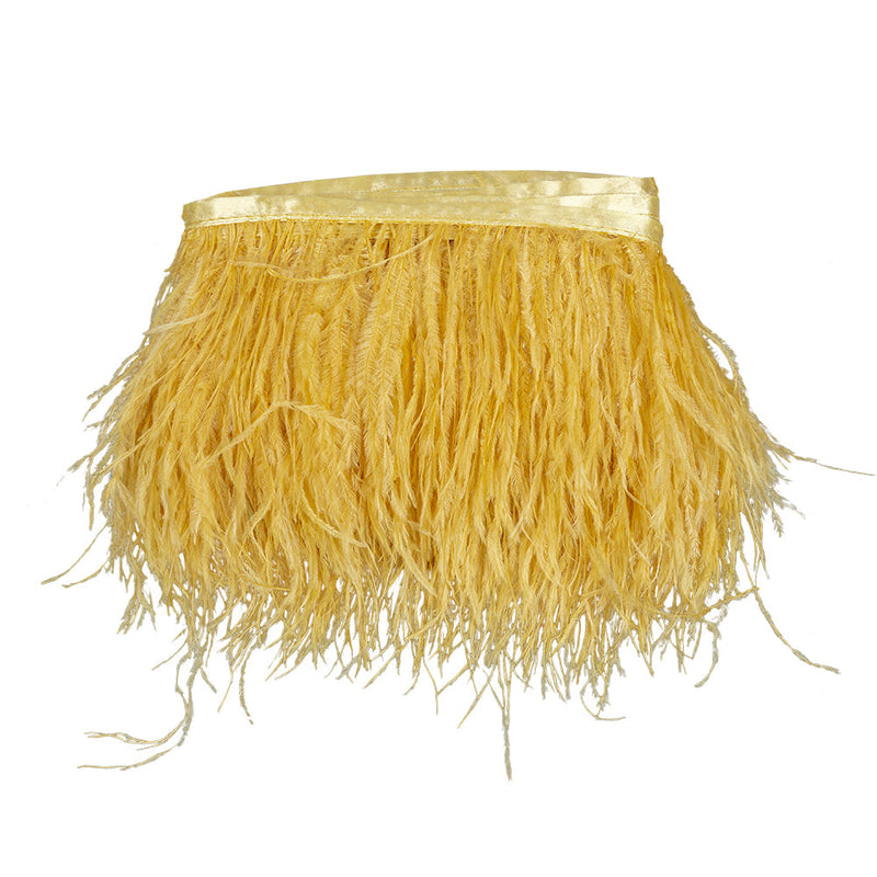 Ostrich Feather Fringe Trim 5" Single Ply - Mustard - Aviana Collection