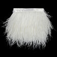Ostrich Feather Fringe Trim 5" Single Ply - White - Aviana Collection