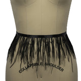 Ostrich Feather Fringe Trim 5" Single Ply - Black - Aviana Collection