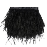 Ostrich Feather Fringe Trim 5" Single Ply - Black - Aviana Collection
