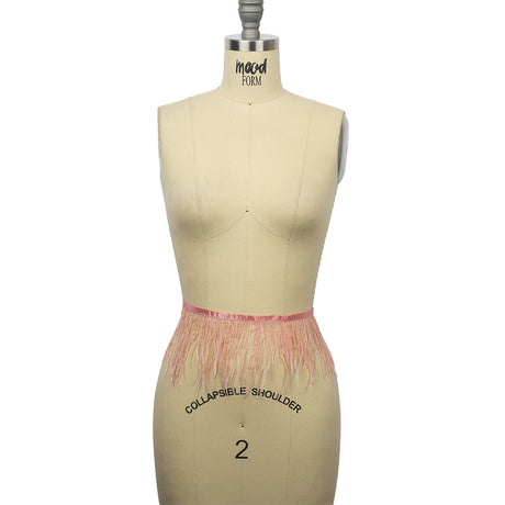 Ostrich Feather Fringe Trim 5" Single Ply - Light Coral - Aviana Collection