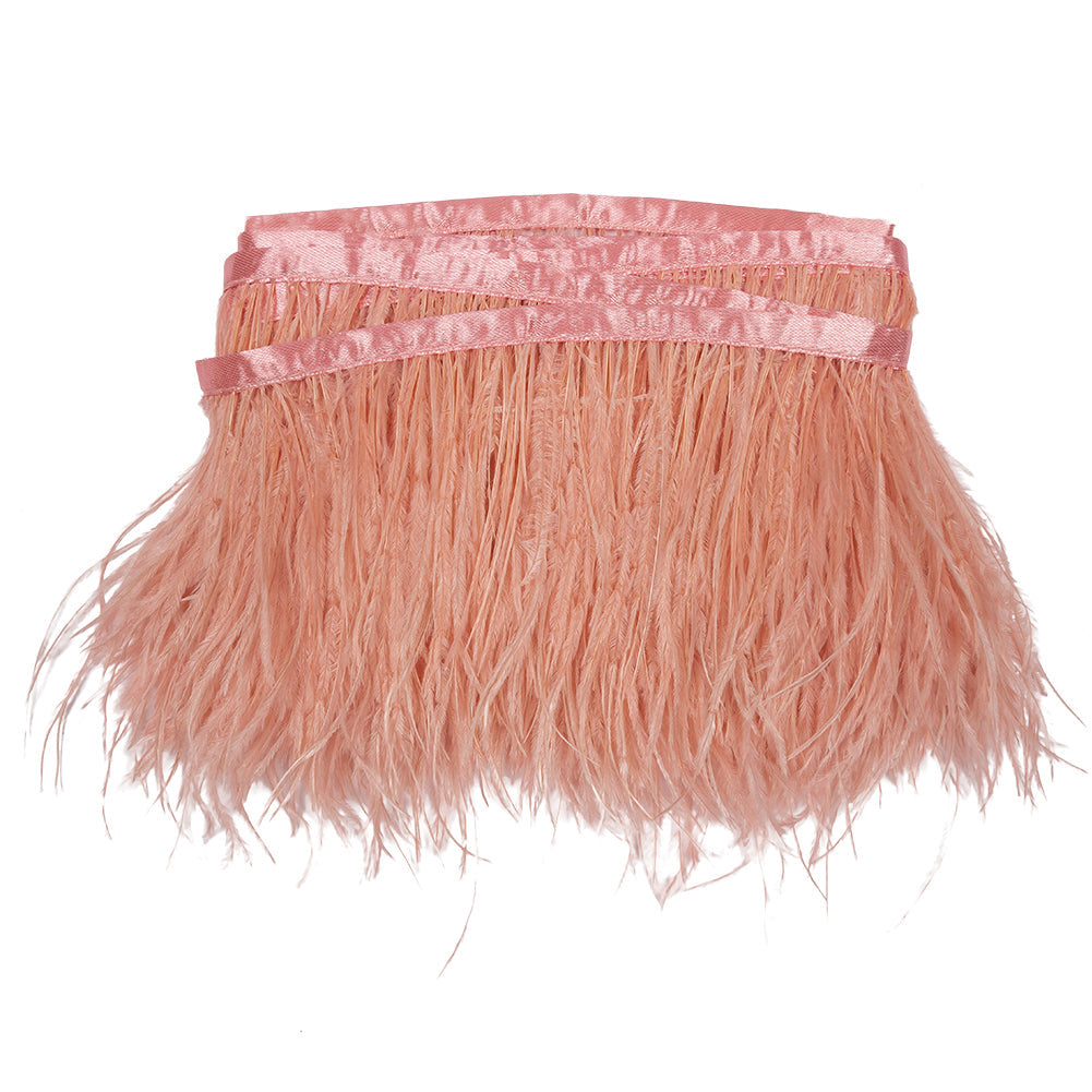Ostrich Feather Fringe Trim 5" Single Ply - Light Coral - Aviana Collection