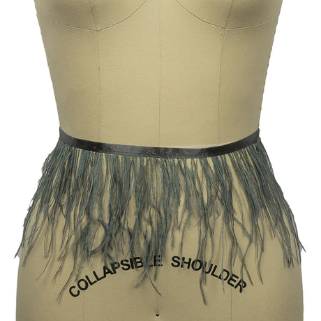 Ostrich Feather Fringe Trim 5" Single Ply - Dark Silver - Aviana Collection