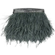 Ostrich Feather Fringe Trim 5" Single Ply - Dark Silver - Aviana Collection
