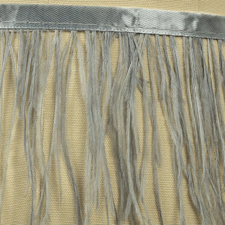 Ostrich Feather Fringe Trim 5" Single Ply - Silver - Aviana Collection