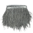 Ostrich Feather Fringe Trim 5" Single Ply - Silver - Aviana Collection