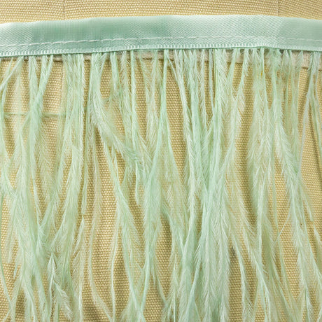 Ostrich Feather Fringe Trim 5" Single Ply - Sea Green - Aviana Collection