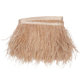 Ostrich Feather Fringe Trim 5" Single Ply - Dark Nude - Aviana Collection