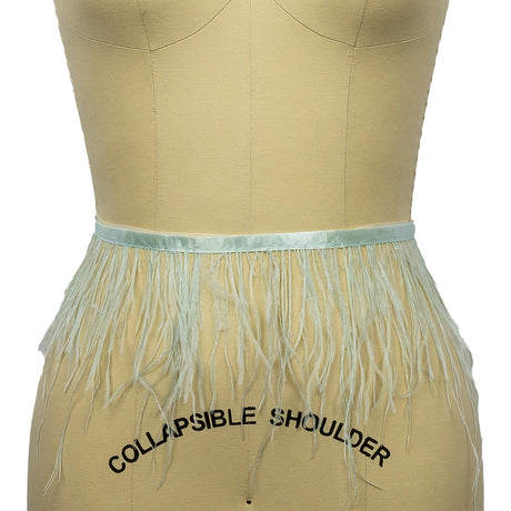 Ostrich Feather Fringe Trim 5" Single Ply - Seafoam - Aviana Collection