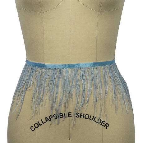 Ostrich Feather Fringe Trim 5" Single Ply - Periwinkle - Aviana Collection