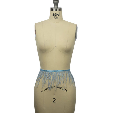 Ostrich Feather Fringe Trim 5" Single Ply - Periwinkle - Aviana Collection