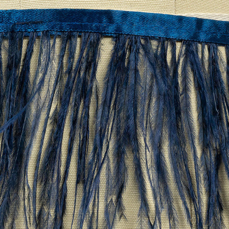 Ostrich Feather Fringe Trim 5" Single Ply - Navy - Aviana Collection