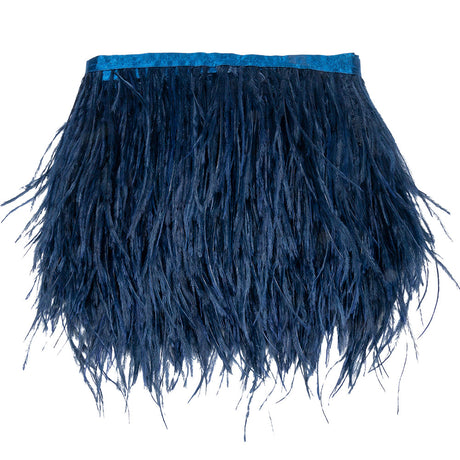 Ostrich Feather Fringe Trim 5" Single Ply - Navy - Aviana Collection