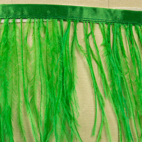 Ostrich Feather Fringe Trim 5" Single Ply - Fern Green - Aviana Collection
