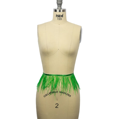 Ostrich Feather Fringe Trim 5" Single Ply - Fern Green - Aviana Collection