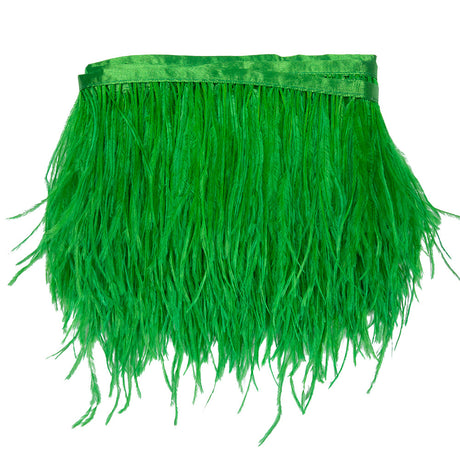 Ostrich Feather Fringe Trim 5" Single Ply - Fern Green - Aviana Collection