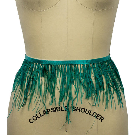 Ostrich Feather Fringe Trim 5" Single Ply - Teal - Aviana Collection