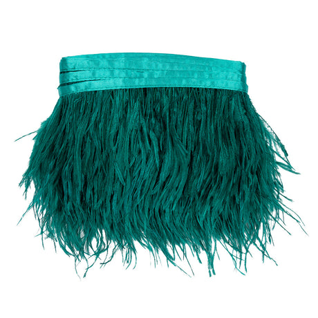 Ostrich Feather Fringe Trim 5" Single Ply - Teal - Aviana Collection