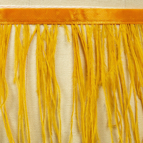 Ostrich Feather Fringe Trim 5" Single Ply - Dark Yellow - Aviana Collection
