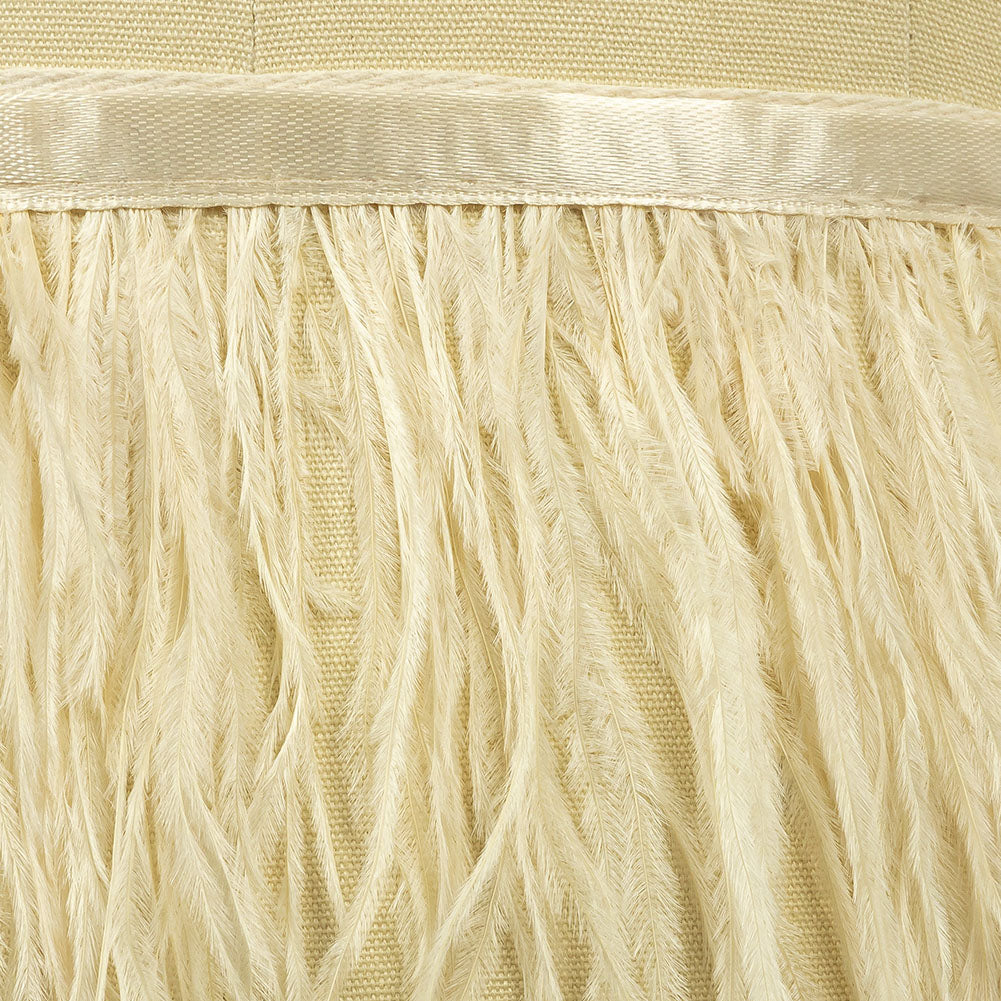 Ostrich Feather Fringe Trim 5" Two Ply - Bone White - Aviana Collection