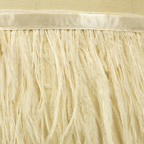 Ostrich Feather Fringe Trim 5" Two Ply - Bone White - Aviana Collection