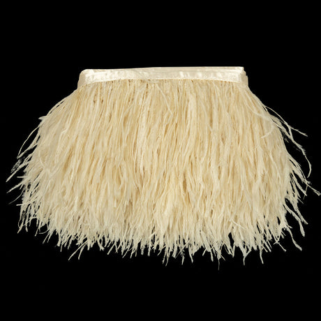 Ostrich Feather Fringe Trim 5" Two Ply - Bone White - Aviana Collection