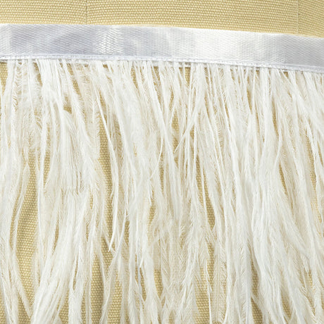 Ostrich Feather Fringe Trim 5" Two Ply - White - Aviana Collection