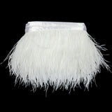 Ostrich Feather Fringe Trim 5" Two Ply - White - Aviana Collection