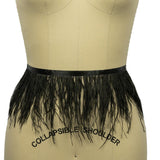 Ostrich Feather Fringe Trim 5" Two Ply - Black - Aviana Collection