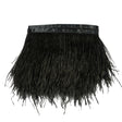 Ostrich Feather Fringe Trim 5" Two Ply - Black - Aviana Collection