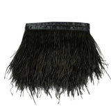 Ostrich Feather Fringe Trim 5" Two Ply - Black - Aviana Collection