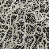 Guipure Lace with Glitter - White Meandering Lines