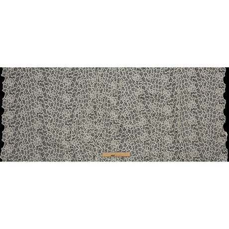 Guipure Lace with Glitter - White Meandering Lines