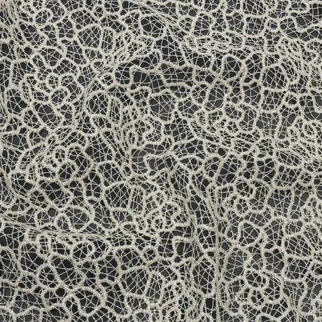 Guipure Lace with Glitter - White Meandering Lines