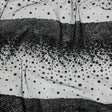 Flocked Puffy Glitter Tulle - Black Abstract Stripes