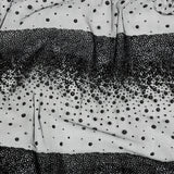 Flocked Puffy Glitter Tulle - Black Abstract Stripes