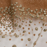 Flocked Puffy Glitter Tulle - Caramel Abstract Stripes