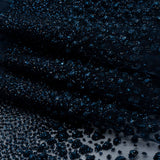 Flocked Puffy Glitter Tulle - Navy Abstract Stripes
