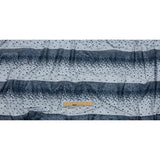 Flocked Puffy Glitter Tulle - Navy Abstract Stripes