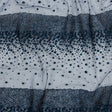 Flocked Puffy Glitter Tulle - Navy Abstract Stripes