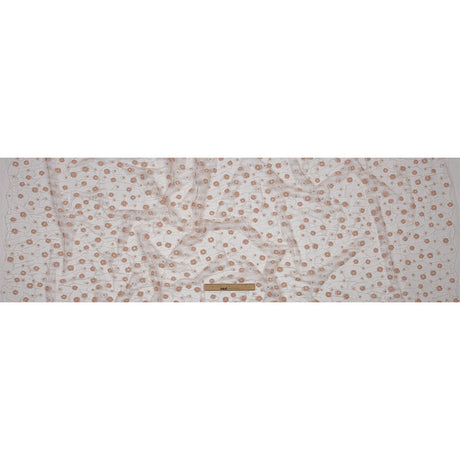 3D Puffy Glitter Tulle - Powder Pink and White Flowers and Geometric Stems