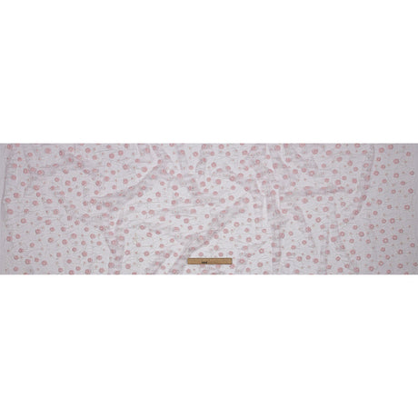 3D Puffy Glitter Tulle - Baby Pink and White Flowers and Geometric Stems