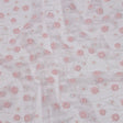 3D Puffy Glitter Tulle - Baby Pink and White Flowers and Geometric Stems