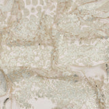 Beige and Silver Abstract Glitter Tulle