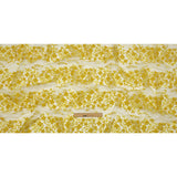3D Puffy Glitter Tulle - Lemon and Mustard Floral Stripes